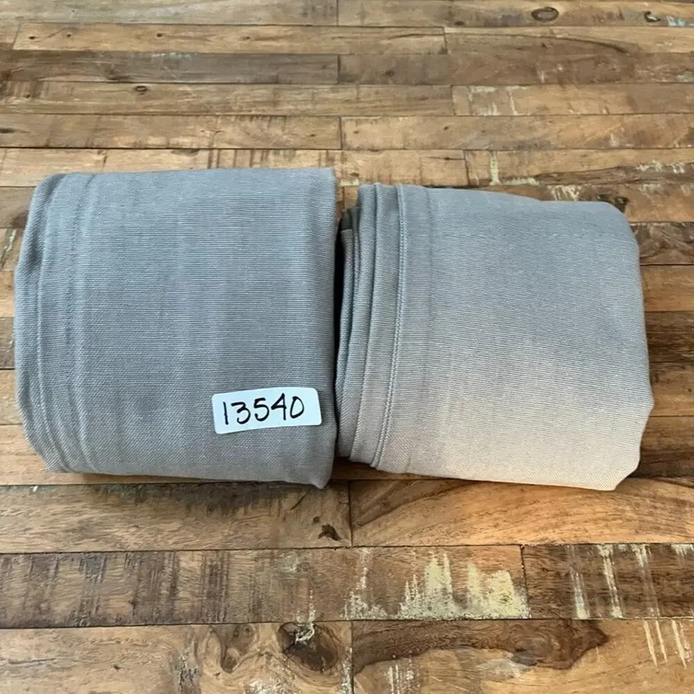 Ikea Gray Cotton Flax Blend Curtain Panels (2) 57 x 98 in Rod Pocket